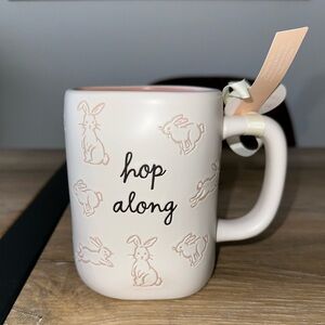 Rae Dunn “Hop Along” Bunny Mug – Cream & Blush Pink Easter Spring Coffee Cup NWT